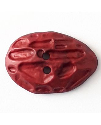Polyamidknopf Mondlandschaft mit 2 Löchern - Größe: 30mm - Farbe: rot - Art.Nr. 378748