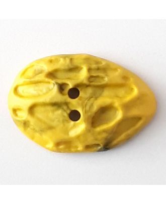 Polyamidknopf Mondlandschaft mit 2 Löchern - Größe: 40mm - Farbe: gelb - Art.Nr. 408711