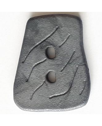 Polyamidknopf in asymmetrischer Trapezform mit 2 Löchern - Größe: 35mm - Farbe: grau - Art.Nr. 388725