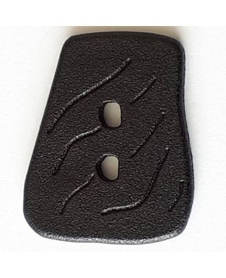 Polyamidknopf in asymmetrischer Trapezform mit 2 Löchern - Größe: 45mm - Farbe: schwarz - Art.Nr. 420080