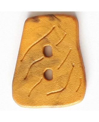 Polyamidknopf in asymmetrischer Trapezform mit 2 Löchern - Größe: 45mm - Farbe: beige - Art.Nr. 428701
