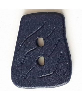 Polyamidknopf in asymmetrischer Trapezform mit 2 Löchern - Größe: 45mm - Farbe: marine  - Art.Nr. 428705
