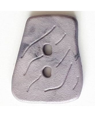 Polyamidknopf in asymmetrischer Trapezform mit 2 Löchern - Größe: 45mm - Farbe: lila - Art.Nr. 428706