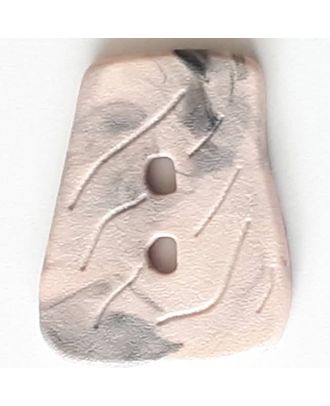 Polyamidknopf  in asymmetrischer Trapezform mit 2 Löchern - Größe: 35mm - Farbe: pink  - Art.Nr. 388734