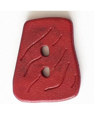 Polyamidknopf in asymmetrischer Trapezform mit 2 Löchern - Größe: 45mm - Farbe: rot  - Art.Nr. 428711