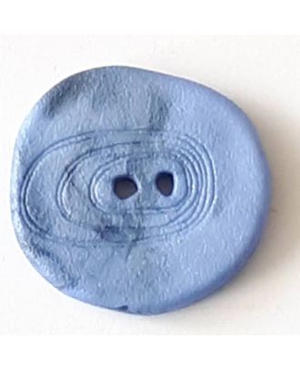 Polyamidknopf unregelmäßig geformt mit 2 Löchern - Größe: 23mm - Farbe: blau  - Art.Nr. 338716