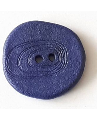 Polyamidknopf unregelmäßig geformt mit 2 Löchern - Größe: 28mm - Farbe: blau  - Art.Nr. 348718