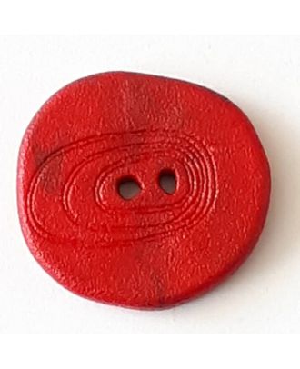 Polyamidknopf unregelmäßig geformt mit 2 Löchern - Größe: 18mm - Farbe: rot - Art.Nr. 288709