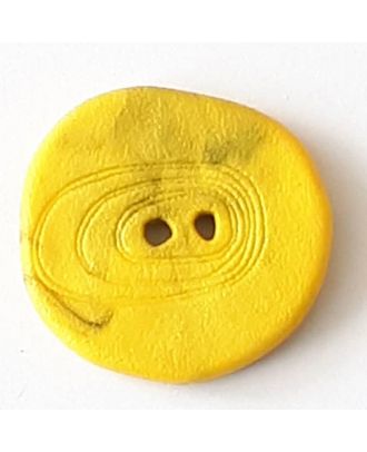 polyamide button with 2 holes - Size: 28mm - Color: yellow - Art.No. 348724