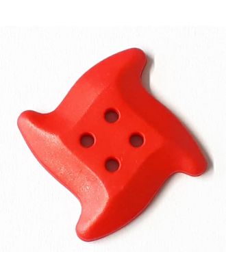 süsser Seesternknopf mit 4 Löchern - Größe: 32mm - Farbe: rot - Art.Nr. 372824