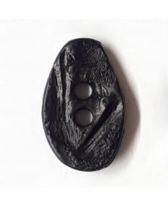 Marmorierter Knopf in Tropfenform mit 2 Löchern - Größe: 25mm - Farbe: schwarz - Art.Nr. 311022