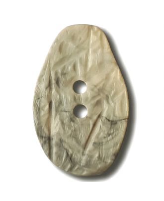 Marmorierter Knopf in Tropfenform mit 2 Löchern - Größe: 32mm - Farbe: beige - Art.Nr. 372827