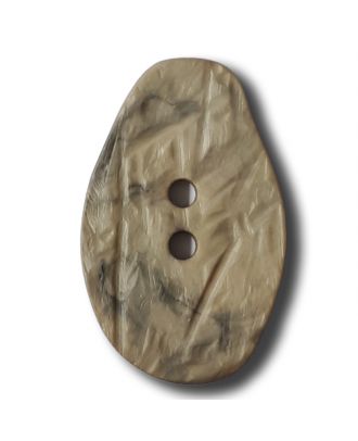 Marmorierter Knopf in Tropfenform mit 2 Löchern - Größe: 25mm - Farbe: beige - Art.Nr. 312817
