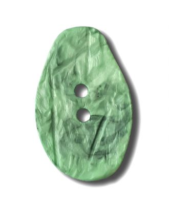 Marmorierter Knopf in Tropfenform mit 2 Löchern - Größe: 32mm - Farbe: mintgrün / grün - Art.Nr. 372836