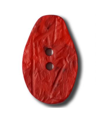 Marmorierter Knopf in Tropfenform mit 2 Löchern - Größe: 32mm - Farbe: rot - Art.Nr. 372838
