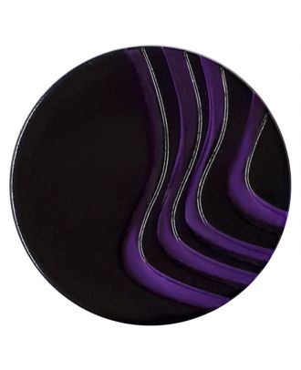 Plexiglasknopf mit außergewöhnlichem Wellenmuster mit Öse - Größe: 30mm - Farbe: flieder/lila - Art.Nr. 372843