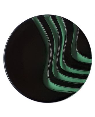 Plexiglasknopf mit außergewöhnlichem Wellenmuster mit Öse - Größe: 20mm - Farbe: mintgrün / grün - Art.Nr. 332842