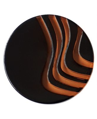 Plexiglasknopf mit außergewöhnlichem Wellenmuster mit Öse - Größe: 25mm - Farbe: lachs / orange - Art.Nr. 342822