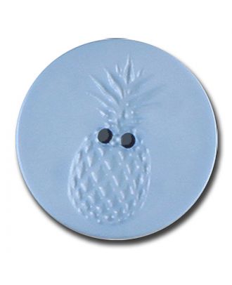 Knopf mit Relief in Ananasform 2-Loch - Größe: 28mm - Farbe: blau / hellblau - Art.Nr. 332830