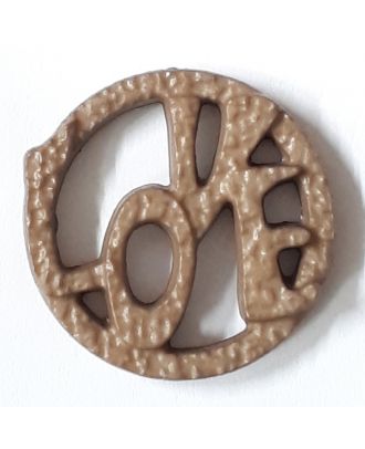 love button - Size: 15mm - Color: brown - Art.No. 242852