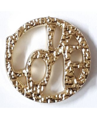 love button - Size: 15mm - Color: gold - Art.No. 270821