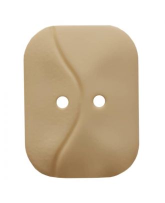 oblong polyamide button with 2 holes and wave - Size: 32mm - Color: beige - Art.No. 374800