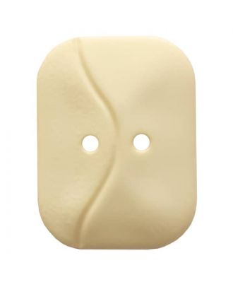 rechteckiger Knopf mit Welle, 2-Loch - Größe: 32mm - Farbe: beige - Art.Nr. 374801