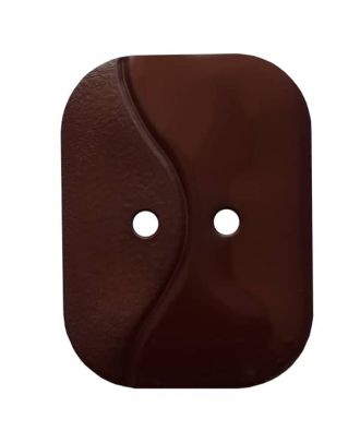 oblong polyamide button with 2 holes and wave - Size: 32mm - Color: brown - Art.No. 374802