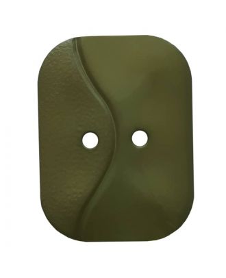 oblong polyamide button with 2 holes and wave - Size: 32mm - Color: green - Art.No. 374807