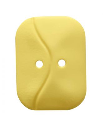 oblong polyamide button with 2 holes and wave - Size: 32mm - Color: yellow - Art.No. 374810