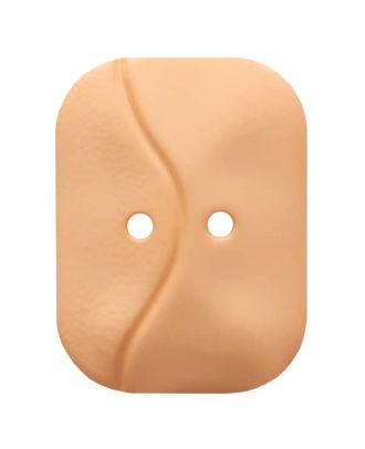 oblong polyamide button with 2 holes and wave - Size: 32mm - Color: orange - Art.No. 374811