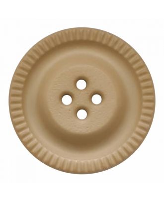 Knopf mit Zahnrad am Rand, 4-Loch - Größe: 28mm - Farbe: beige - Art.Nr. 344850