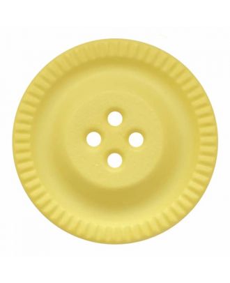 Knopf mit Zahnrad am Rand, 4-Loch - Größe: 28mm - Farbe: gelb - Art.Nr. 344861