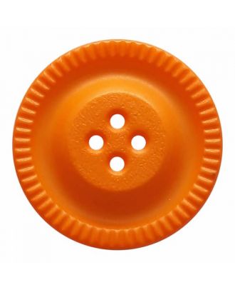 Knopf mit Zahnrad am Rand, 4-Loch - Größe: 28mm - Farbe: orange - Art.Nr. 344862