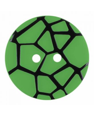 Knopf mit einem erhöhten schwarzen Spinnennetz , 2-Loch - Größe: 18mm - Farbe: hellgrün - Art.Nr. 314833