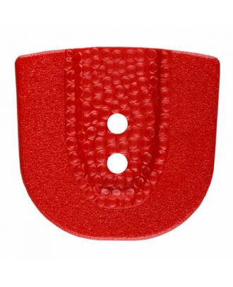 Polyamidknopf in Hufeisenform mit zwei Löchern - Größe: 20mm - Farbe: rot - Art.Nr. 315810