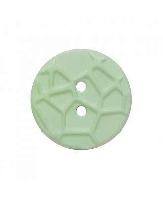 kleiner Knopf mit erhabenen Spinnennetzmuster, 2-Loch - Größe: 13mm - Farbe: hellgrün - Art.Nr. 224812