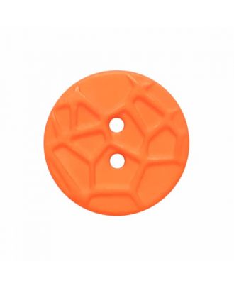 round small polyamide button with raised spider web and 2 holes  - Size: 13mm - Color: orange - Art.No. 224821