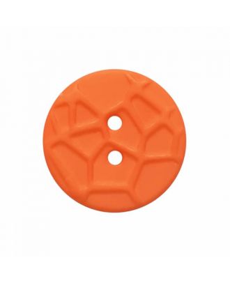 kleiner Knopf mit erhabenen Spinnennetzmuster, 2-Loch - Größe: 13mm - Farbe: orange - Art.Nr. 224823