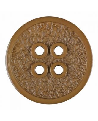 polyamide button with a fine edge and surface relief and four holes - Size: 34mm - Color: beige - Art.No. 375800