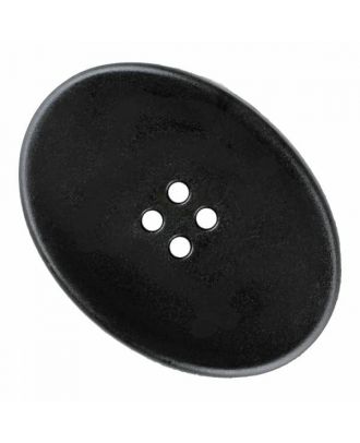 ovaler Polyamidknopf mit vier Löchern - Größe: 38mm - Farbe: schwarz - Art.Nr. 370888