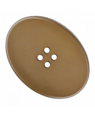 ovaler Polyamidknopf mit vier Löchern - Größe: 23mm - Farbe: beige - Art.Nr. 335826