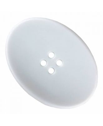 ovaler Polyamidknopf mit vier Löchern - Größe: 30mm - Farbe: weiß - Art.Nr. 341343