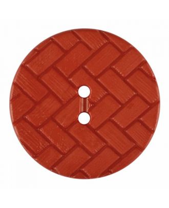 Polyamidknopf mit Flechtmuster und zwei Löchern - Größe: 28mm - Farbe: rot - Art.Nr. 375848