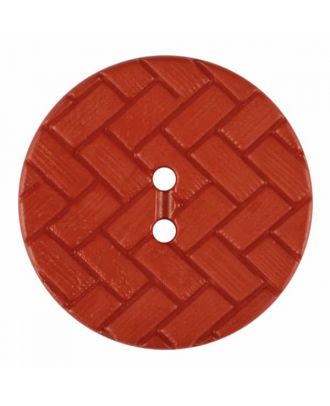 Polyamidknopf mit Flechtmuster und zwei Löchern - Größe: 23mm - Farbe: rot - Art.Nr. 345861