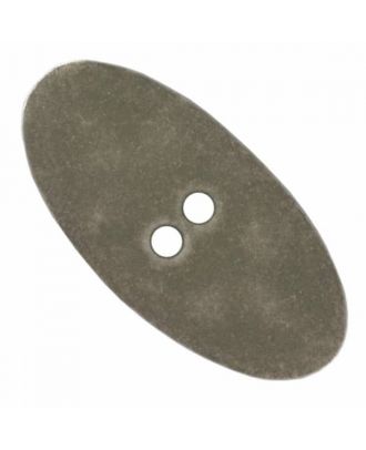 ovaler Polyamidknopf im Vintage Look mit zwei Löchern - Größe: 55mm - Farbe: braun - Art.Nr. 455802