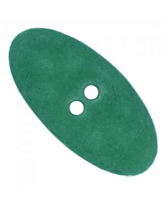 ovaler Polyamidknopf im Vintage Look mit zwei Löchern - Größe: 55mm - Farbe: grün - Art.Nr. 455806