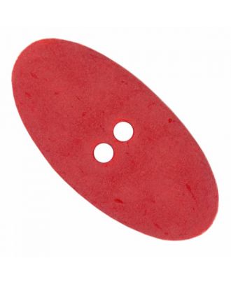 ovaler Polyamidknopf im Vintage Look mit zwei Löchern - Größe: 45mm - Farbe: rot - Art.Nr. 425807