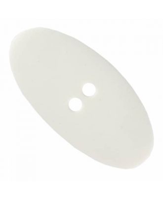 ovaler Polyamidknopf im Vintage Look mit zwei Löchern - Größe: 55mm - Farbe: weiß - Art.Nr. 450187