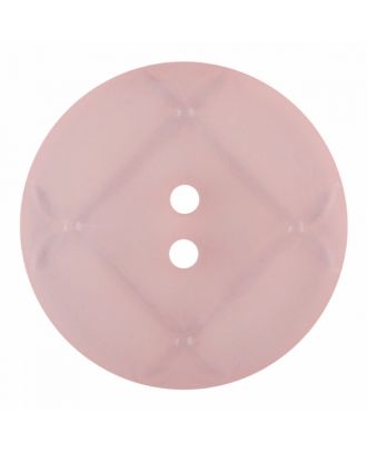 Plexiglasknopf rund mit matter Oberfläche und 2 Löchern - Größe: 23mm - Farbe: rosa - Art.-Nr.: 346856